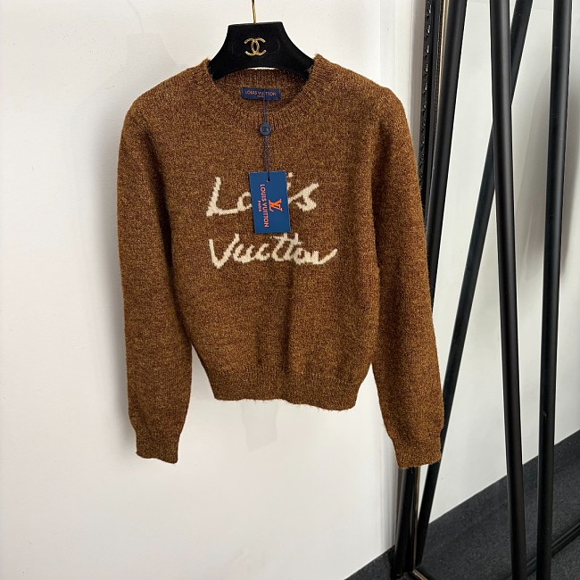 Chic Letter Graphic Crewneck Pullover Knit Sweater