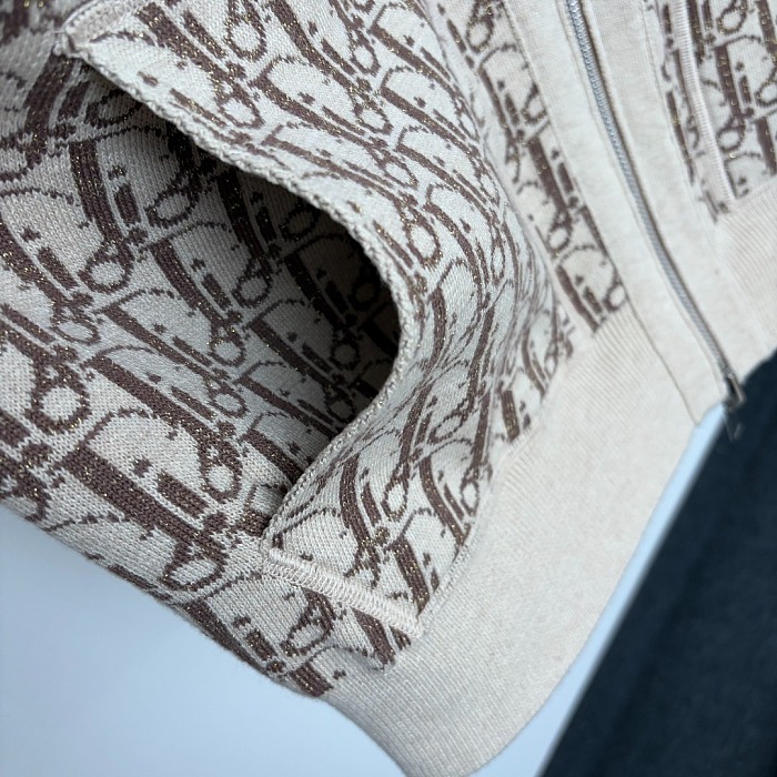 Reversible Letter Print Hooded Cashmere Knit Cardigan Coat