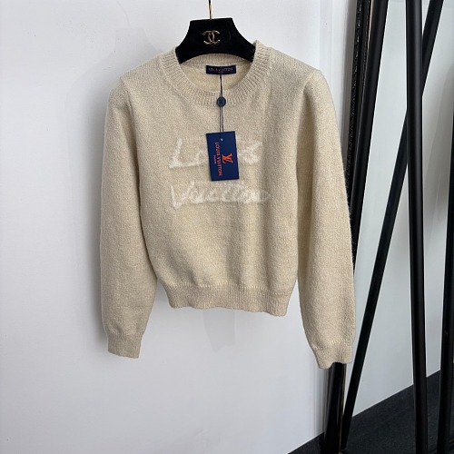 Letter Graphic Print Crew Neck Knit Pullover Sweater