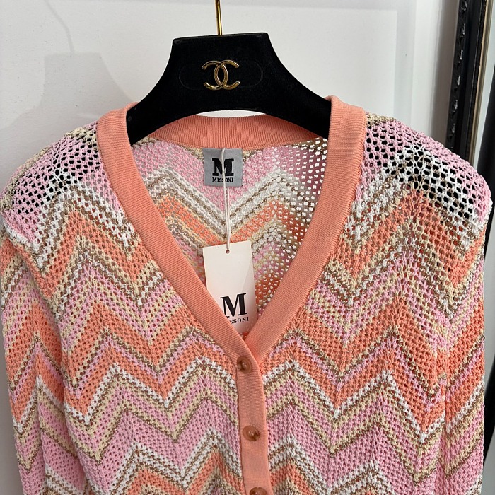 Metallic Gradient Wave Stripe Knit Cardigan And Maxi Dress Set