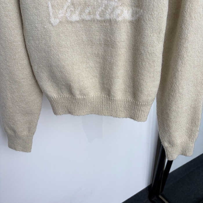 Letter Graphic Print Crew Neck Knit Pullover Sweater