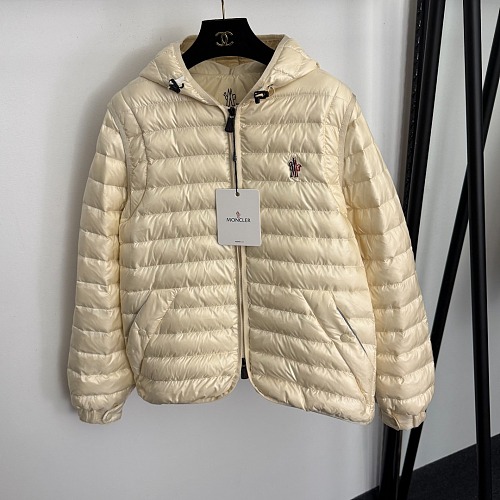 Detachable Sleeve Hooded Zip Up Puffer Down Jacket