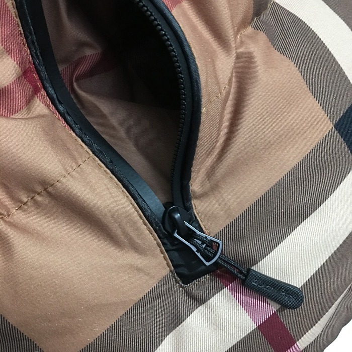 Contrast Plaid Detachable Sleeve Drawstring Waist Hooded Puffer Jacket