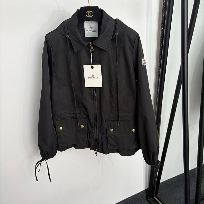 Cinch Cuffs Detachable Hood Utility Long Sleeve Trench Jacket