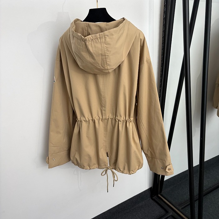 Faux Fur Collar Drawstring Waist Layered Puffer And Windbreaker Set