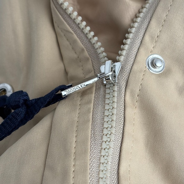 Faux Fur Collar Drawstring Waist Layered Puffer And Windbreaker Set