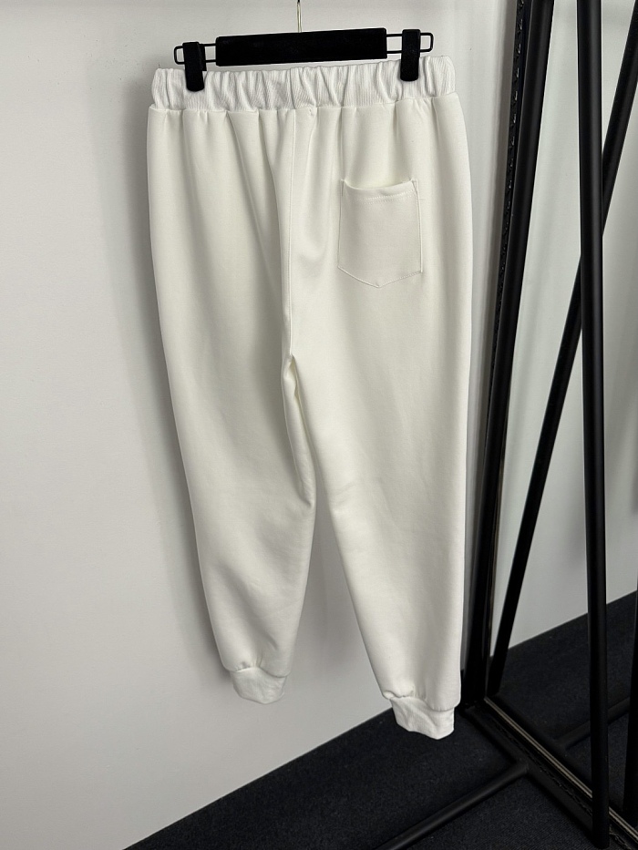 Side Embroidered Patch Zip Hoodie And Drawstring Jogger Tracksuit