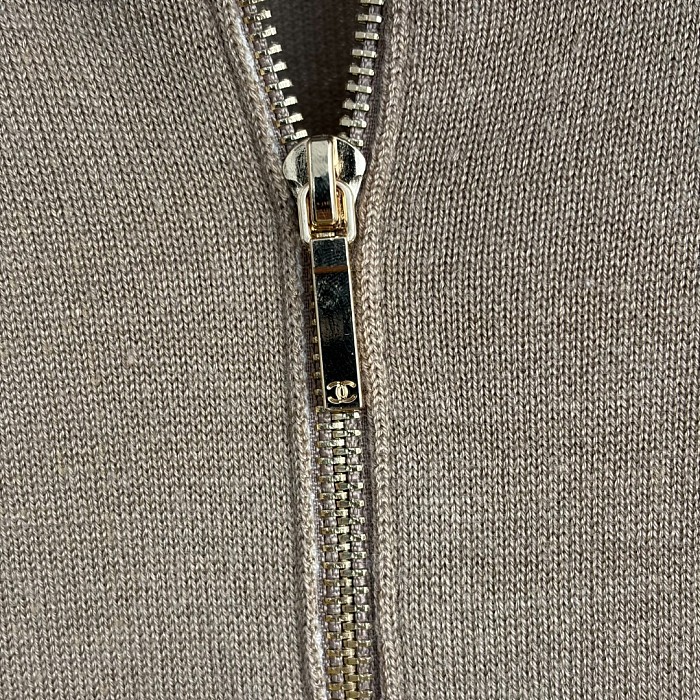 Gold Hardware Half Zip High Neck Knit Pullover