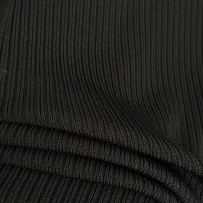 Metallic Icon Detail Ribbed Knit Slim Fit Bermuda Shorts