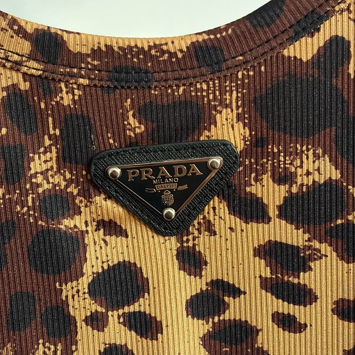Leopard Print Triangular Icon Detail Bodycon Cami Maxi Dress