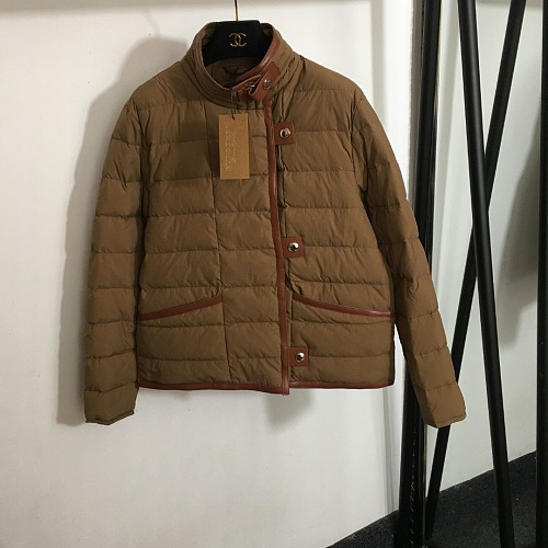 Contrast Trim Hardware Buckle Mock Neck Long Sleeve Puffer Jacket