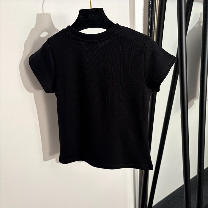 Letter Print Graphic Slim Fit Short Sleeve Tee