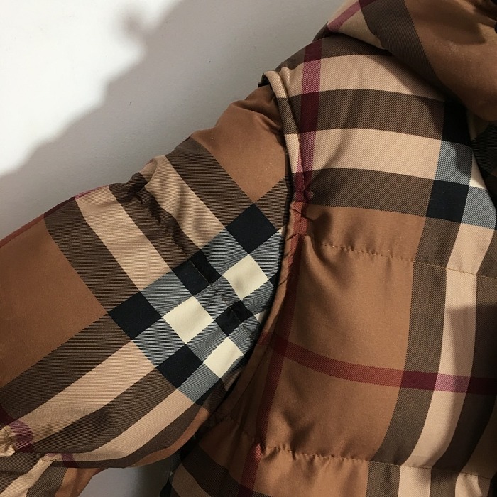Contrast Plaid Detachable Sleeve Drawstring Waist Hooded Puffer Jacket