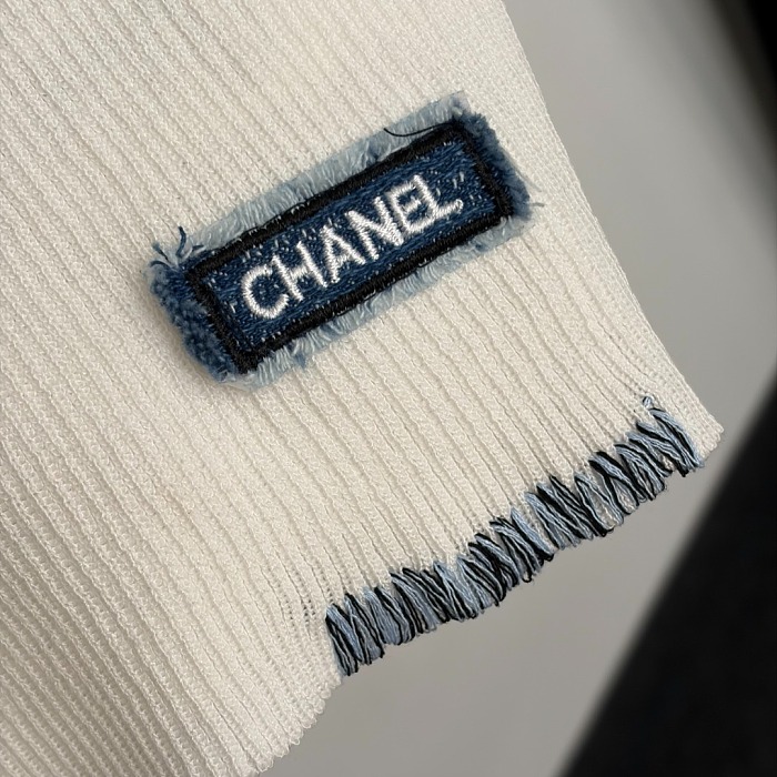 Double C Embroidered Patch Ribbed Knit Tank Top