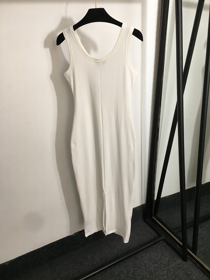 Metallic Triangular Icon Detail Slim Fit Sleeveless Cami Bodycon Midi Dress