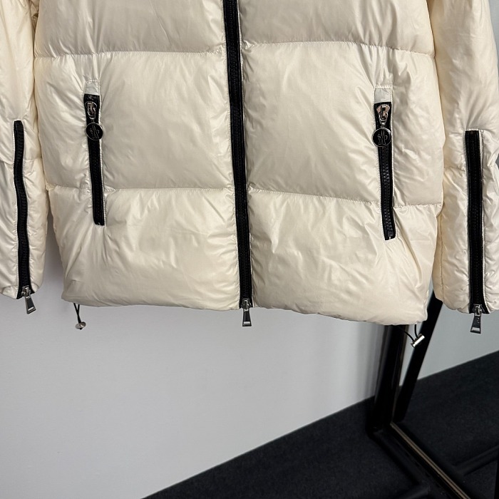 Double Pocket Zip Up Hooded Letter Print Puffer Jacket