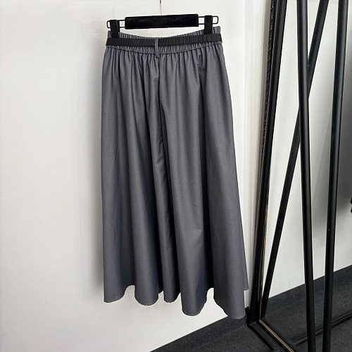 Geometric Triangle Icon High Waist Belted Midi Skirt
