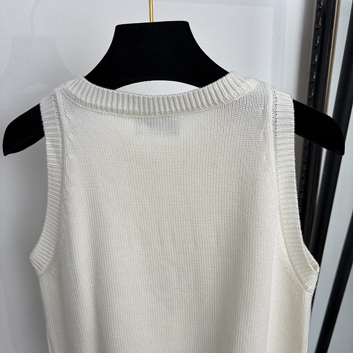 Sparkle Star Rhinestone Letter Knit Tank Top
