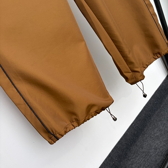 Contrast Zip Turn-down Collar Utility Jacket And Cinch Jogger Pants Set
