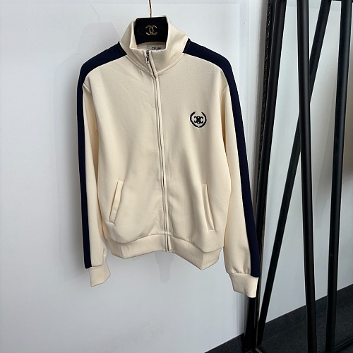 Colorblocked Wheat Embroidery Zip Up Track Jacket And Lounge Pants Set