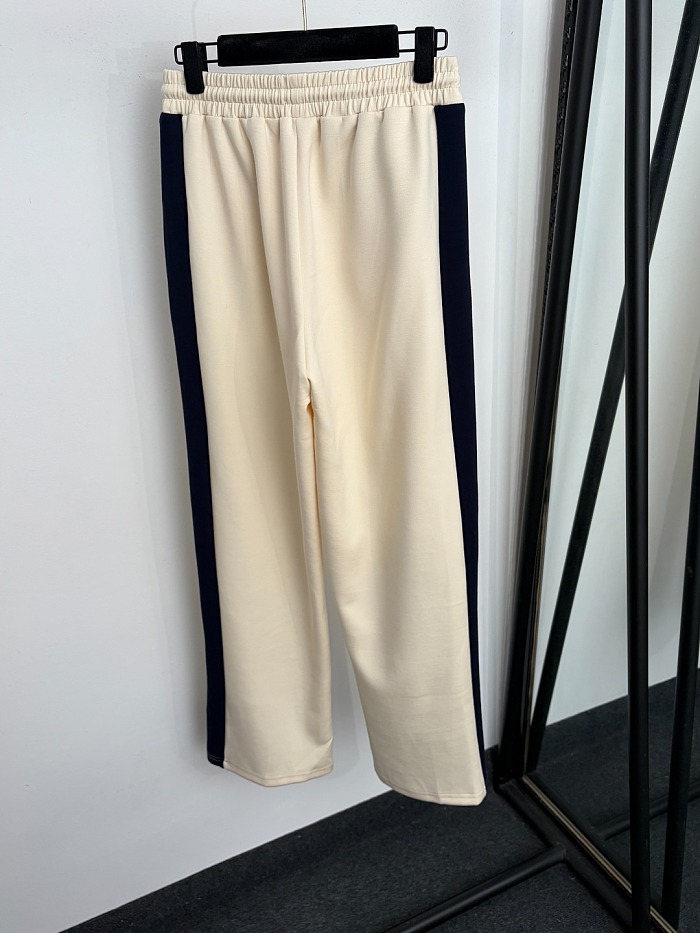 Colorblocked Wheat Embroidery Zip Up Track Jacket And Lounge Pants Set