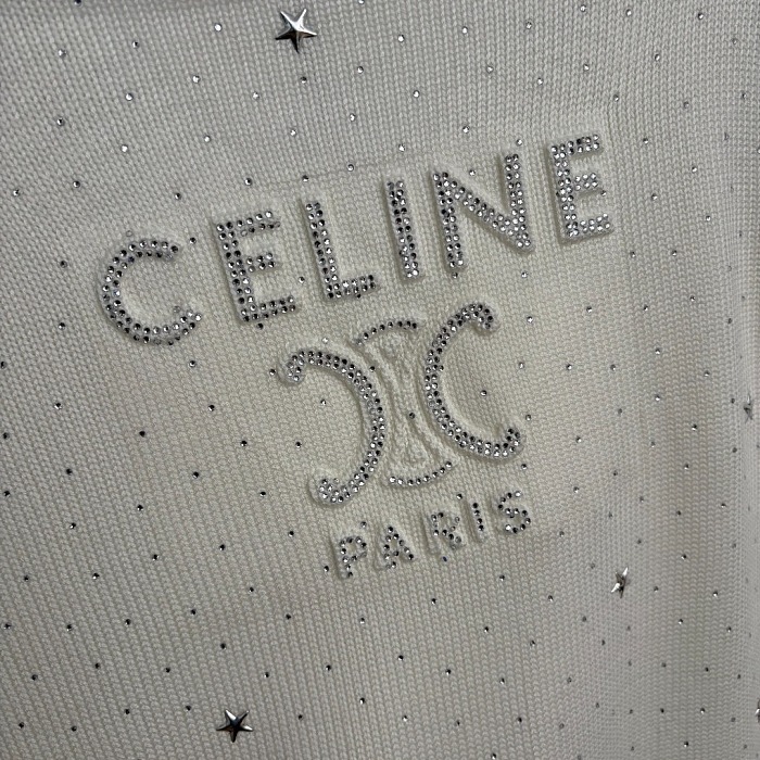 Rhinestone Star Letter Graphic V-Neck Long Sleeve Knit Cardigan