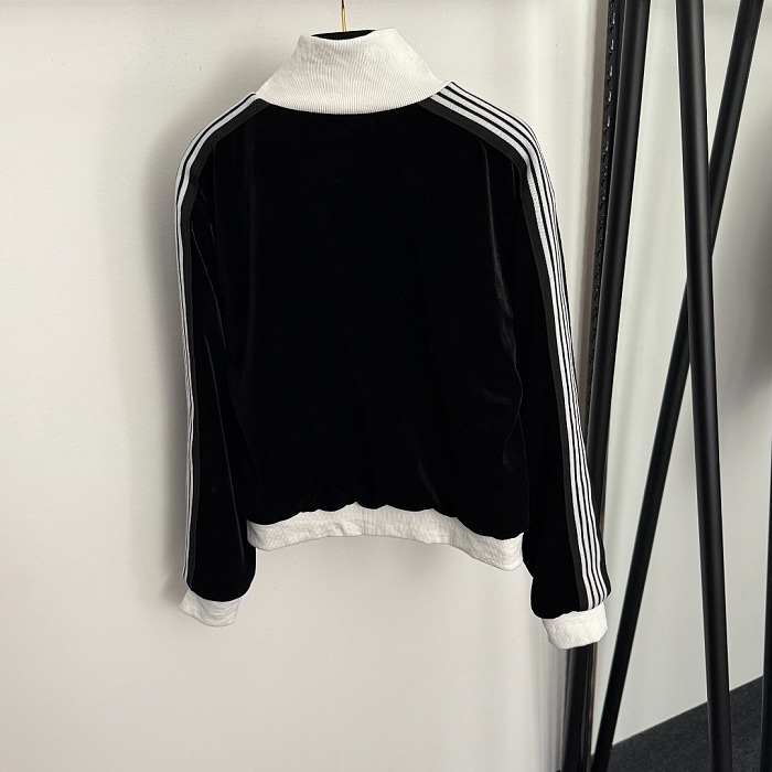 Luxe Velvet Stand Collar Zip Up Jacket And Track Pants Set
