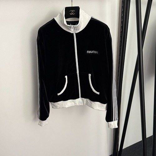 Luxe Velvet Stand Collar Zip Up Jacket And Track Pants Set