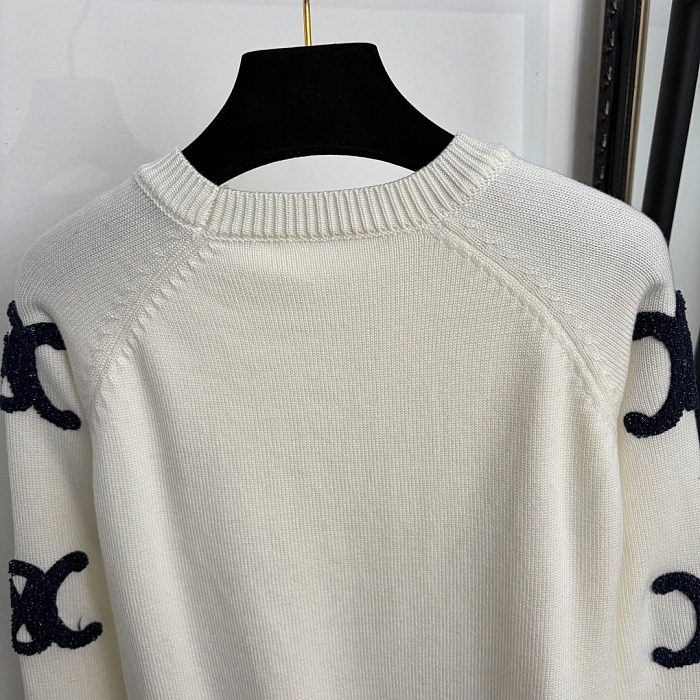 Towels Fleece Letter Embroidery Star Rhinestone Pullover Knit Sweater