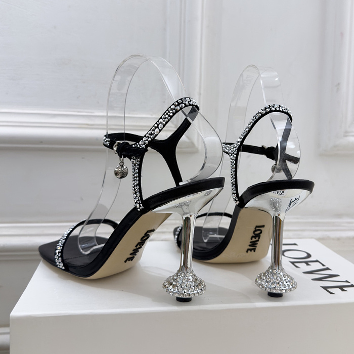 High Heel Rhinestone Strappy Sandals