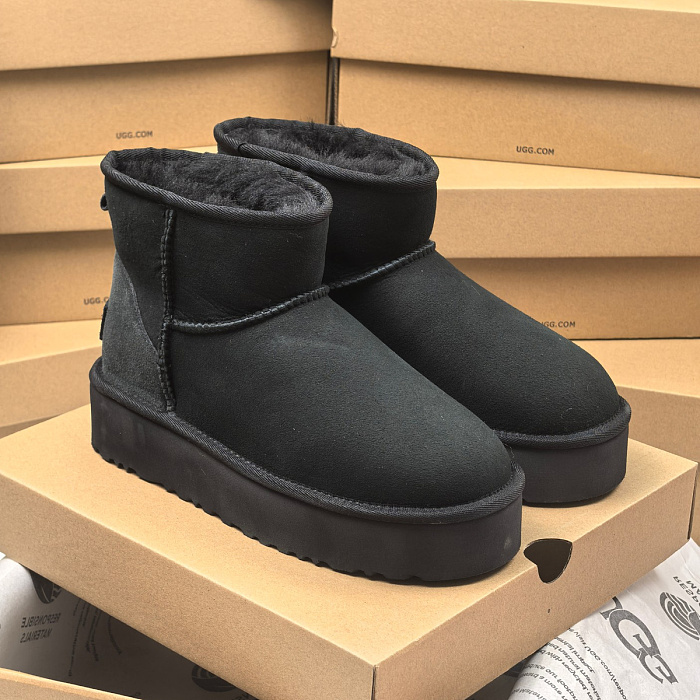 Black Suede Platform Ankle Boots
