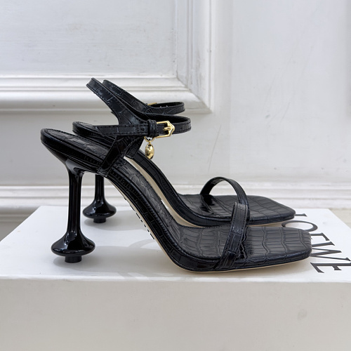Crocodile Pattern Ankle Strap High Heel Sandals