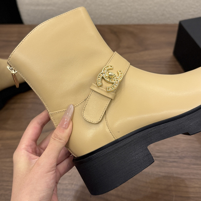 Chunky Platform Ankle Boots With Buckle Strap