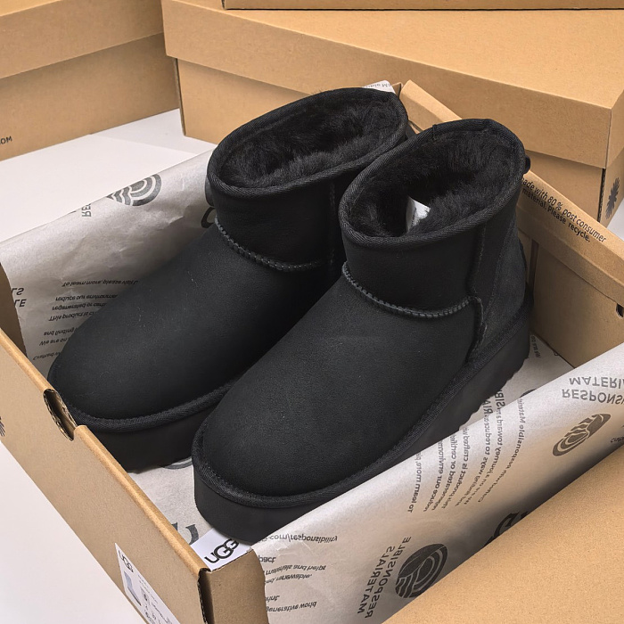 Black Suede Platform Ankle Boots