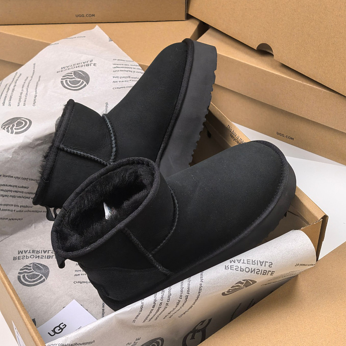 Black Suede Platform Ankle Boots