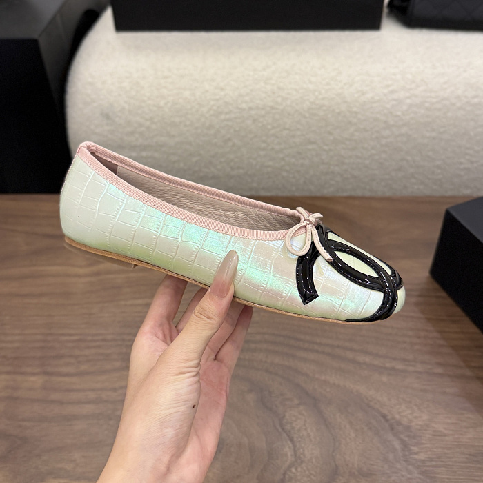 Macaron Patent Leather Bow Ballet Flats