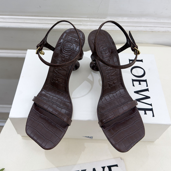 Crocodile Pattern Ankle Strap High Heel Sandals