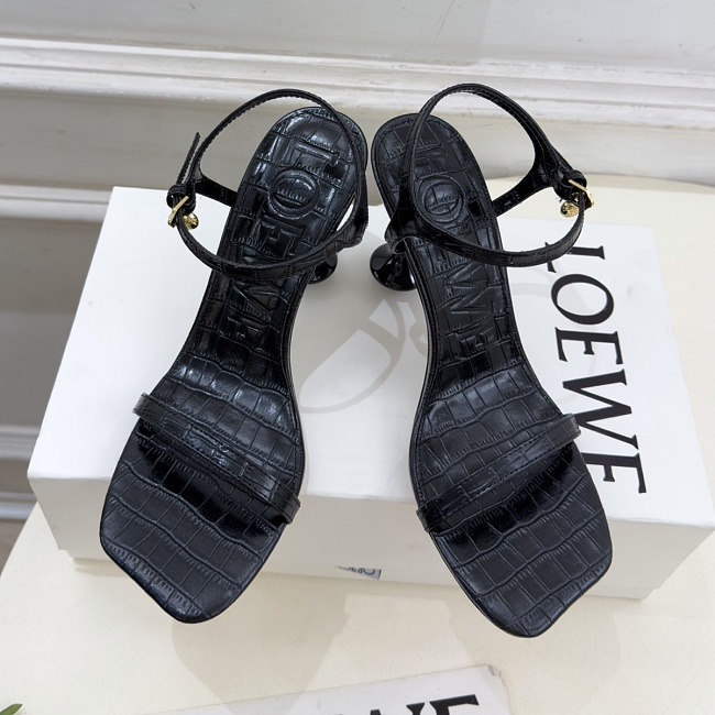 Crocodile Pattern Ankle Strap High Heel Sandals