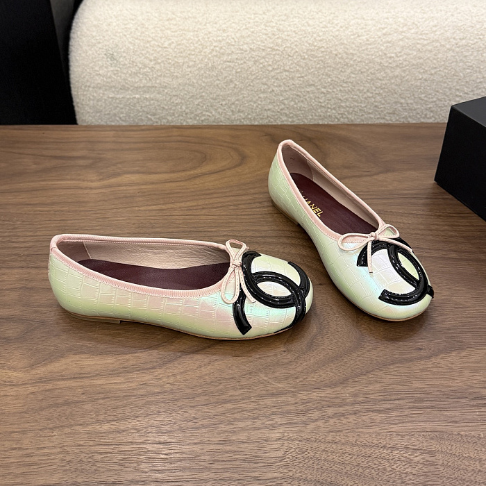 Macaron Patent Leather Bow Ballet Flats
