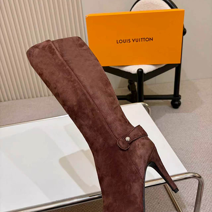 Pointed Toe Suede Stiletto Heel Knee High Boots