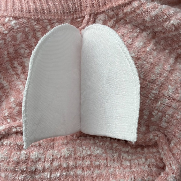 Textured Lion Button Pink Tweed Knit Cardigan