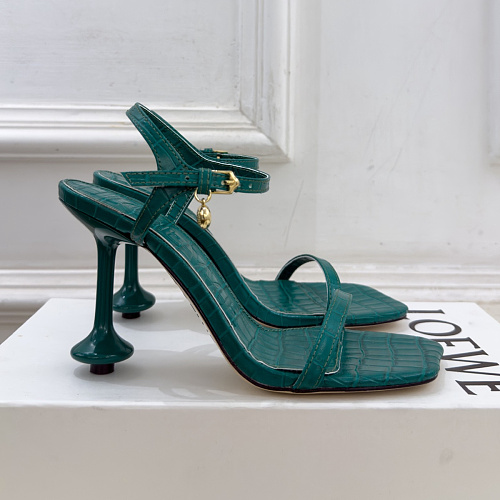 Crocodile Pattern Ankle Strap High Heel Sandals