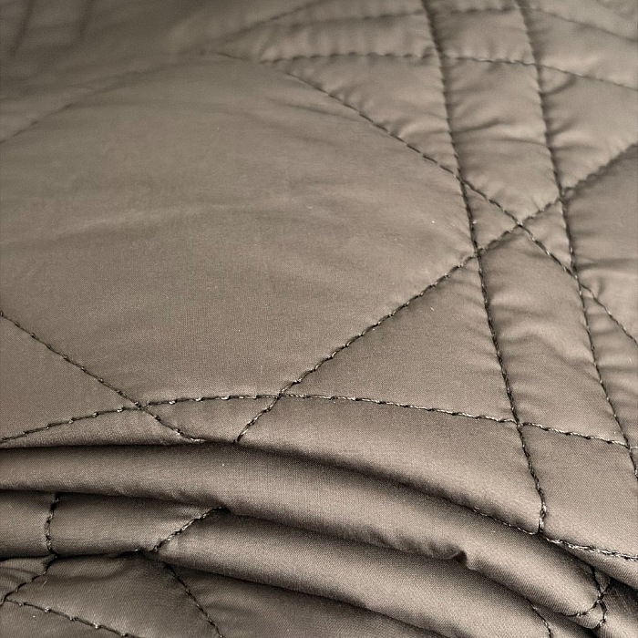 Diamond Quilted Embroidered Long Cape Puffer Vest Outerwear