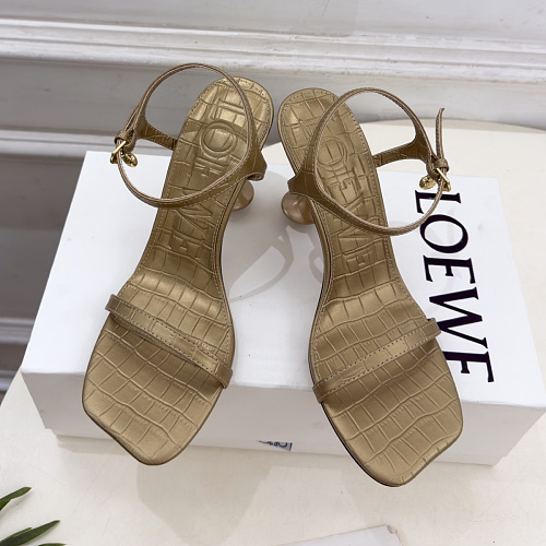 Crocodile Pattern Ankle Strap High Heel Sandals