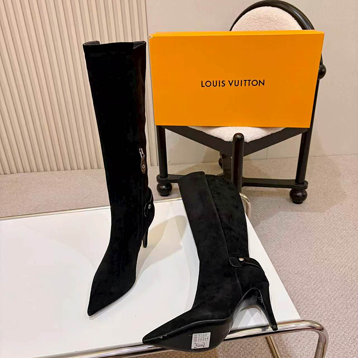 Pointed Toe Stiletto High Heel Suede Knee High Boots