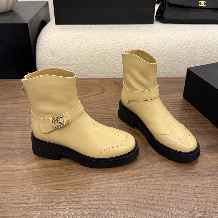 Chunky Platform Ankle Boots With Buckle Strap