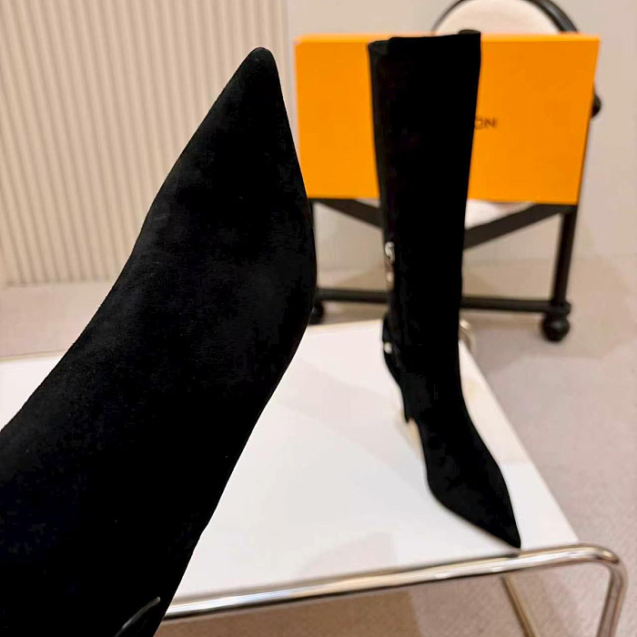 Pointed Toe Stiletto High Heel Suede Knee High Boots