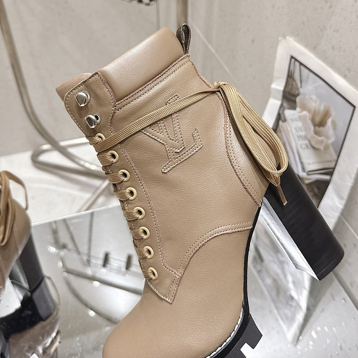Chunky Platform Lace Up Heeled Ankle Boots