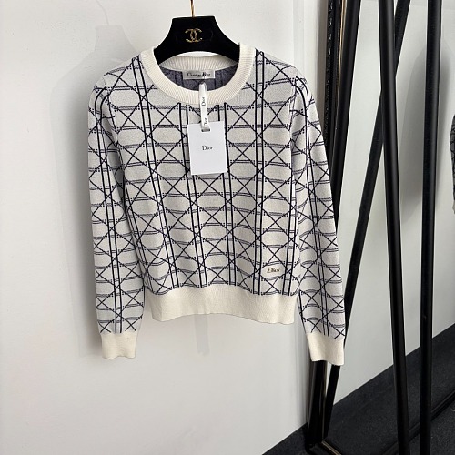 Contrast Argyle Pattern Crew Neck Long Sleeve Knit Sweater