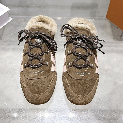 Suede Fleece Lined Backless Mules with Lacing